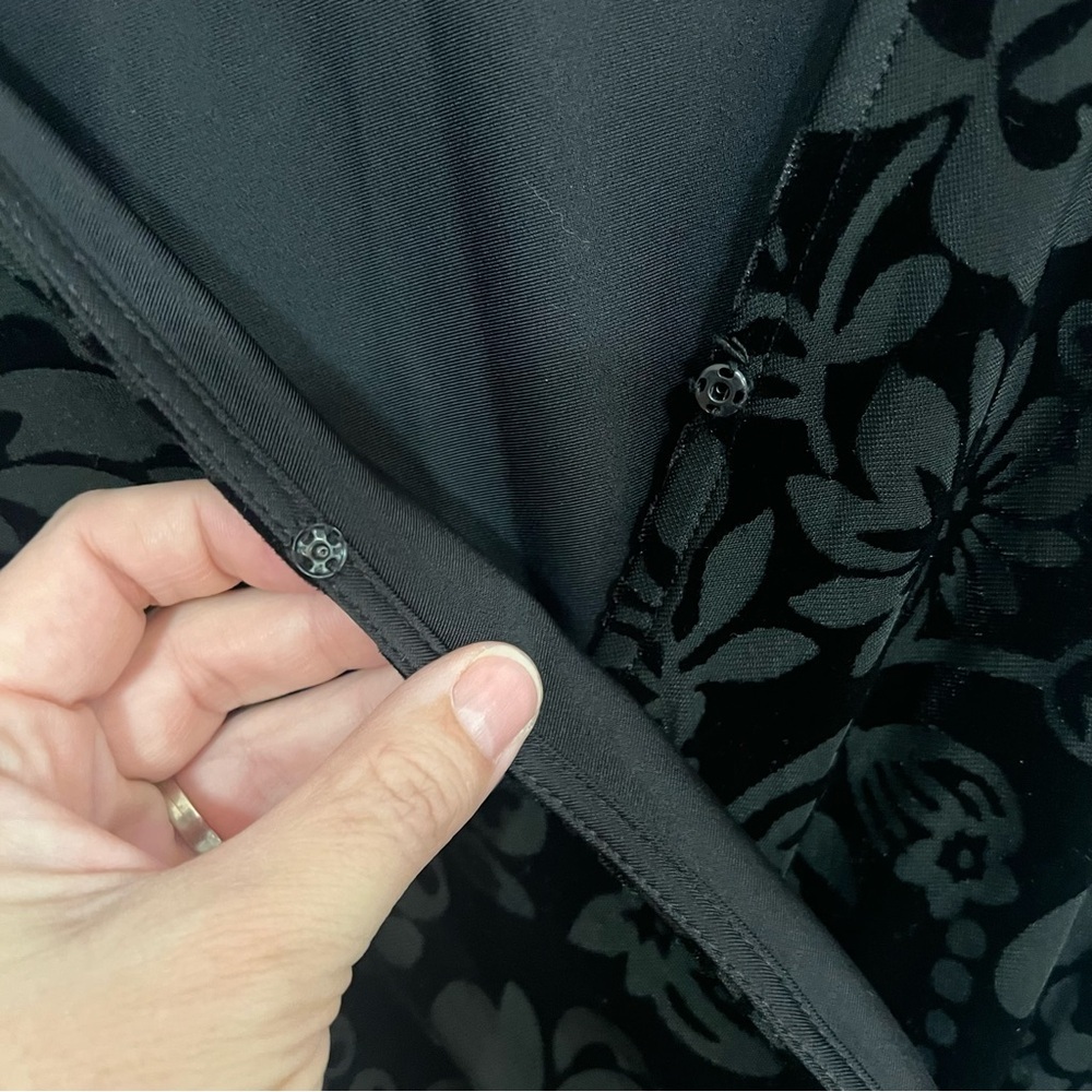 Sailor x Anthropologie Black Velvet Burnout Romper - Picture 4 of 12